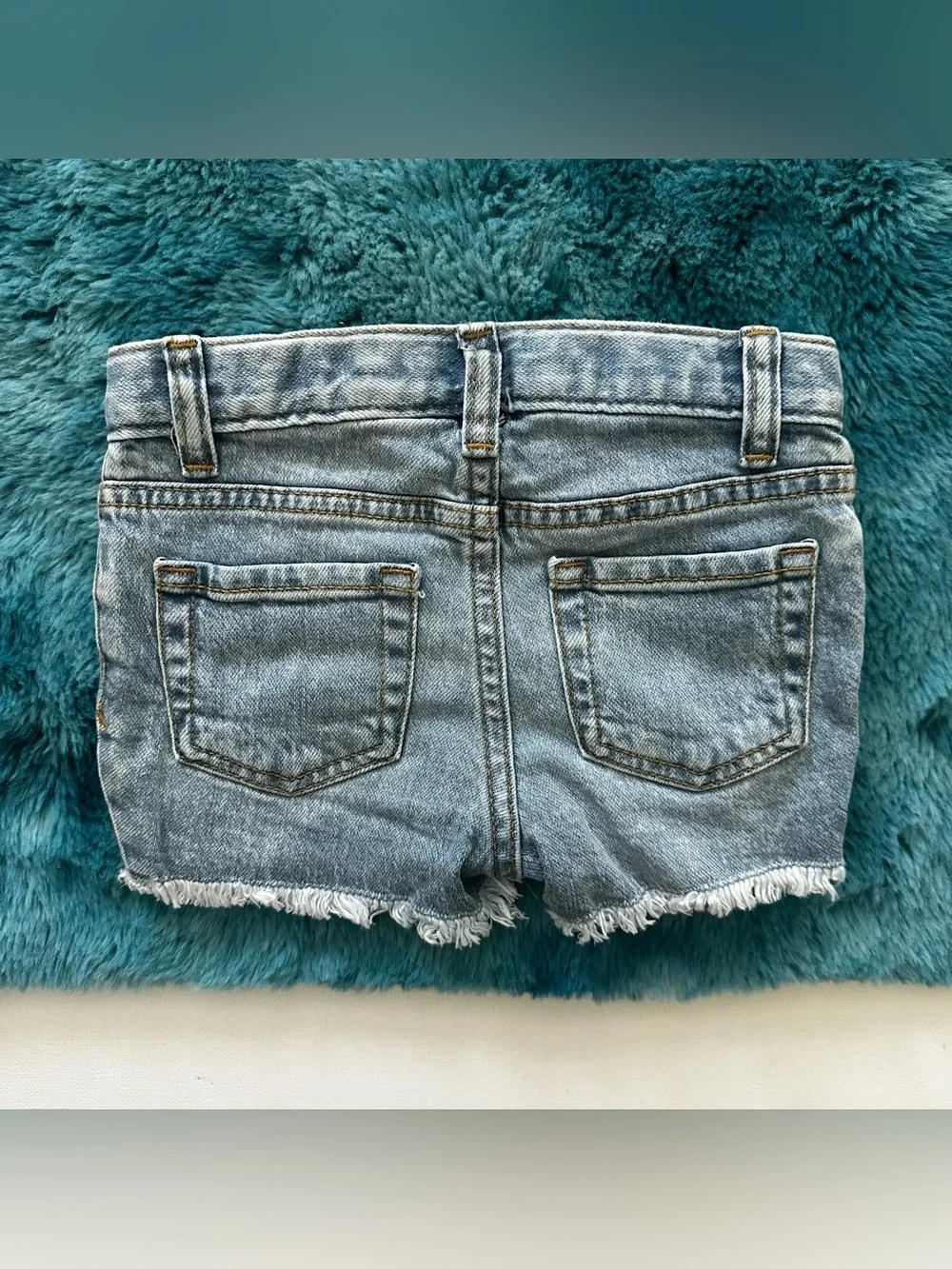 Cat & Jack Light Blue Embroidered Denim Fringe Shorts Size 3T